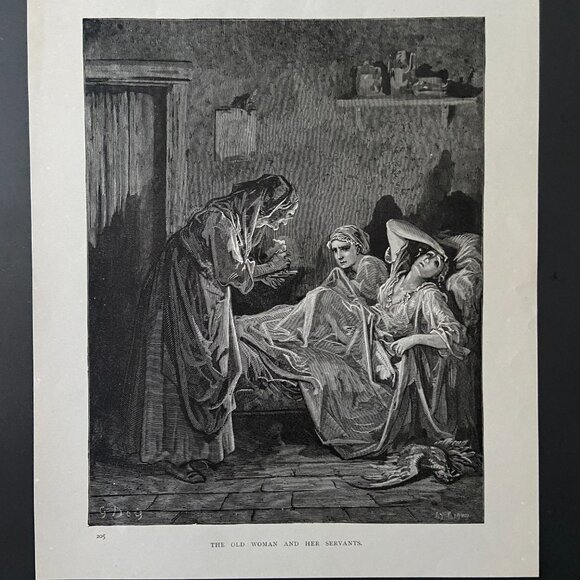 Gustave Dore, Antique Print,  Wood Engraving - Picture 2 of 3